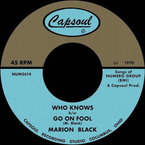 Marion Black: Go on Fool B/W Who Knows. - 7-INCH SINGLE