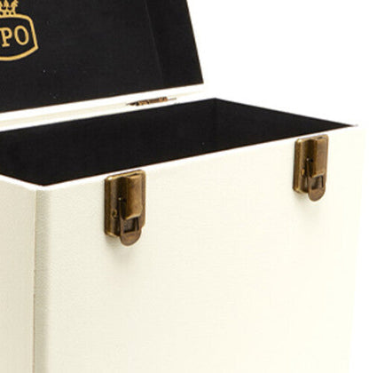 GPO GPO Retro SWB18CT 12" Vinyl Record Case 35 Cnt Capacity Removable Lid - Cream / Tan