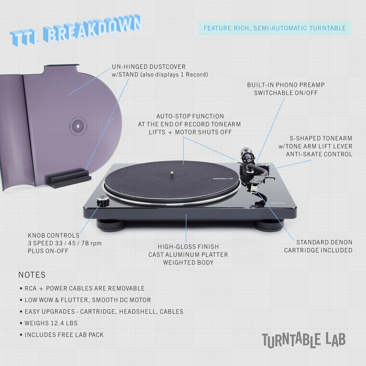 Denon: DP-400 Semi-Automatic Turntable