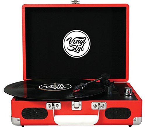 Vinyl Styl Groove Portable 3 Speed Turntable (Red)